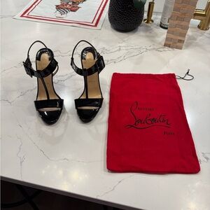 Christian Louboutin Glossy Black Heels with Red Sole
